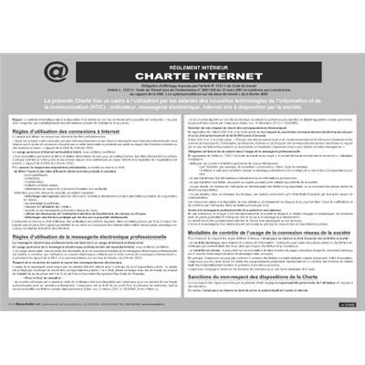 CHARTE INTERNET REGLEMENT INTERIEUR DE L′ENTREPRISE