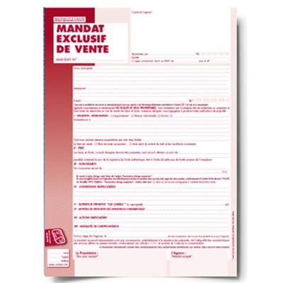 MANDAT EXCLUSIF DE VENTE POUR AGENCE AGENCES IMMOBILIERES