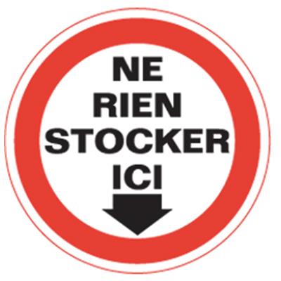 ADHESIF NE RIEN STOCKER ICI INTERDICTION