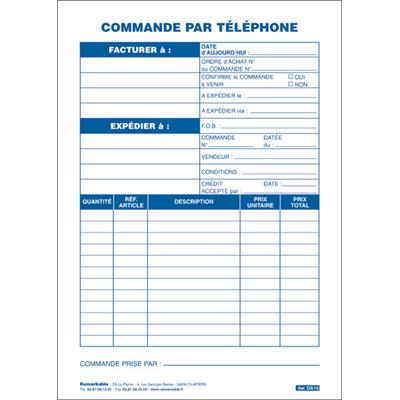 COMMANDE PAR TELEPHONE ORGANISATION