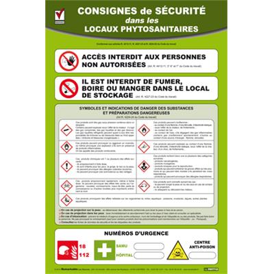 CONSIGNES DE SECURITE DANS LES LOCAUX PHYTOSANITAIRES CONSIGNES GENERALES DE SECURITE