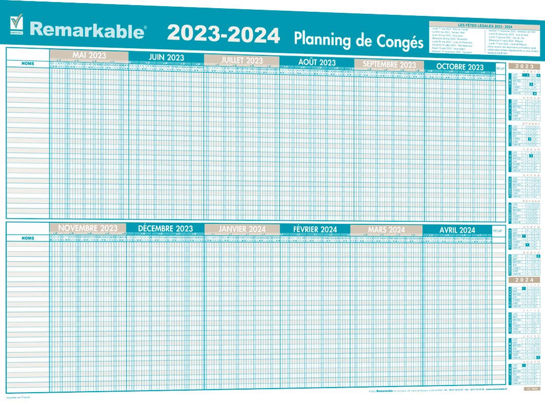 Planificateur mural 2023-2024